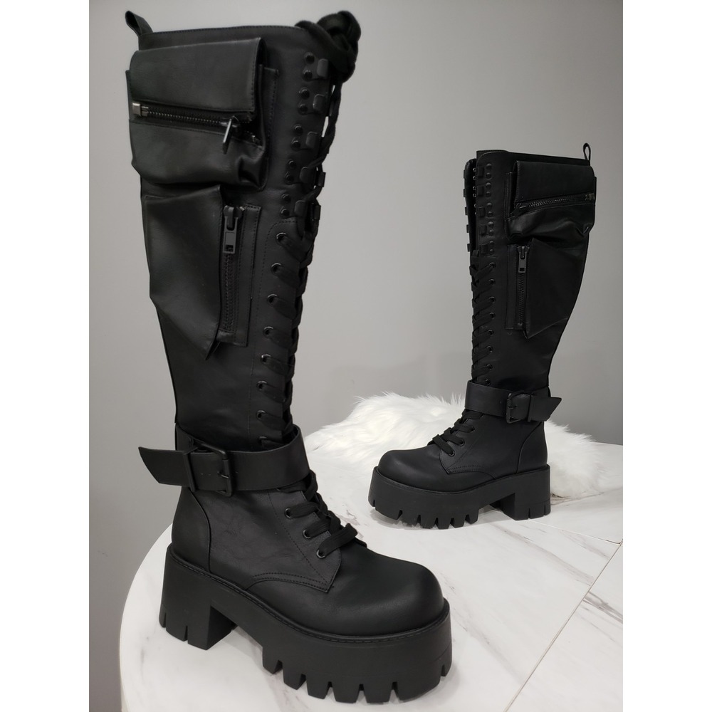 NEW NO BOX 8 Obsidian Pocket Platform boots dolls kill current mood gothic